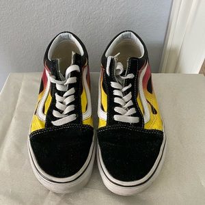 Suede Black with flame shoes by Vans